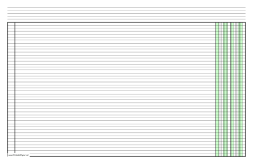 Columnar Paper with two columns on ledger-sized paper in landscape orientation Paper