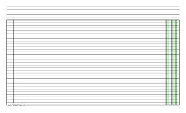 Columnar Paper with one column on legal-sized paper in landscape orientation Paper