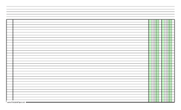 Columnar Paper with two columns on legal-sized paper in landscape orientation Paper