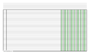 Columnar Paper with four columns on legal-sized paper in landscape orientation Paper