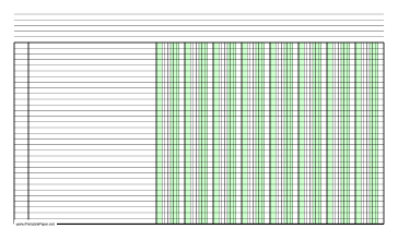 Columnar Paper with eight columns on legal-sized paper in landscape orientation Paper