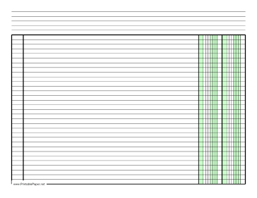 Columnar Paper with two columns on letter-sized paper in landscape orientation Paper