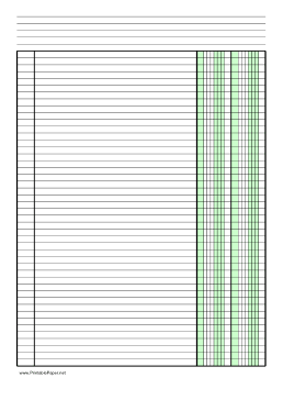 Columnar Paper with two columns on A4-sized paper in portrait orientation Paper