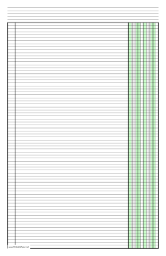 Columnar Paper with two columns on ledger-sized paper in portrait orientation Paper