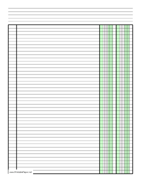 Columnar Paper with two columns on letter-sized paper in portrait orientation Paper