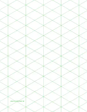 Isometric Graph Paper with 1-inch figures on letter-sized paper Paper