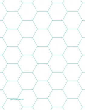 Hexagon Graph Paper with 1-inch spacing on letter-sized paper Paper
