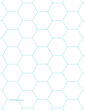 Hexagon Graph Paper with 1-inch spacing on letter-sized paper Paper