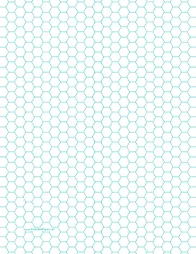 Hexagon Graph Paper with 1/4-inch spacing on letter-sized paper Paper