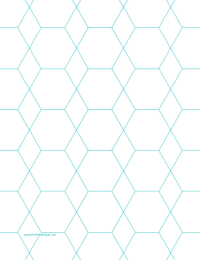 Hexagon and Diamond Graph Paper with 1-inch spacing on letter-sized paper Paper