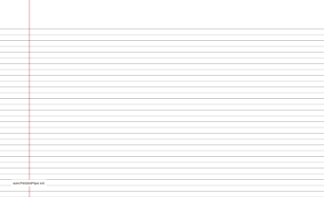 Lined Paper narrow-ruled on legal-sized paper in landscape orientation Paper