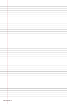 Lined Paper wide-ruled on ledger-sized paper in portrait orientation Paper