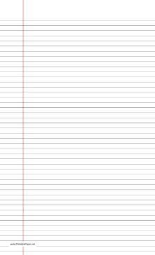 Lined Paper college-ruled on legal-sized paper in portrait orientation Paper