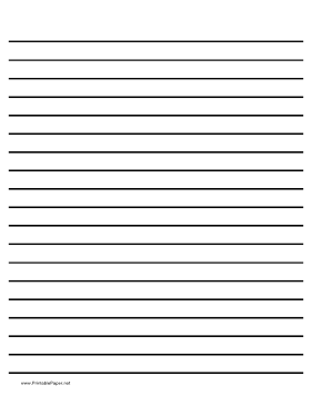 Half Inch Rule Handwriting Paper Template - Printable PDF