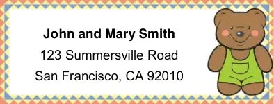 Teddy Bear Mailing Labels Paper