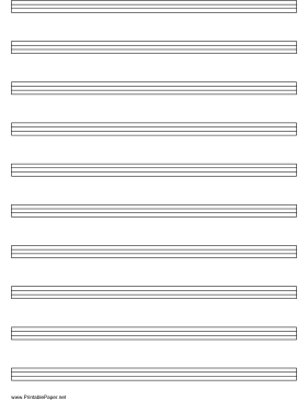 Tablature Paper (4-line) on letter-sized paper Paper