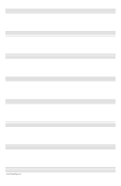 Music Paper with eight staves on ledger-sized paper in portrait orientation Paper
