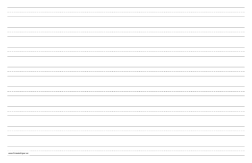 Penmanship Paper with eight lines per page on ledger-sized paper in landscape orientation Paper