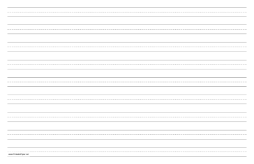 Penmanship Paper with nine lines per page on ledger-sized paper in landscape orientation Paper