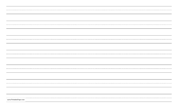 Penmanship Paper with seven lines per page on legal-sized paper in landscape orientation Paper
