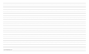 Penmanship Paper with eight lines per page on legal-sized paper in landscape orientation Paper