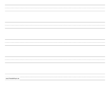 Penmanship Paper with five lines per page on letter-sized paper in landscape orientation Paper