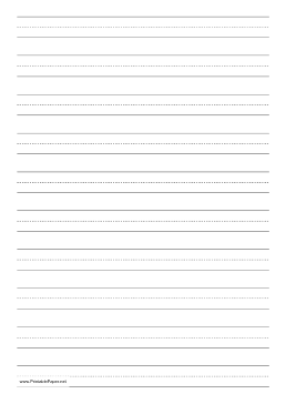 Penmanship Paper with ten lines per page on A4-sized paper in portrait orientation Paper