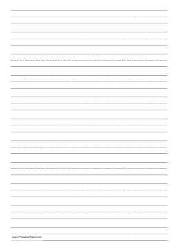 Penmanship Paper with eleven lines per page on A4-sized paper in portrait orientation Paper