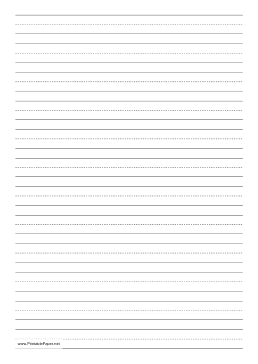 Penmanship Paper with twelve lines per page on A4-sized paper in portrait orientation Paper
