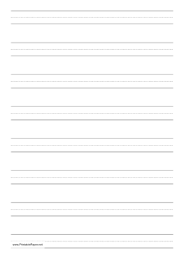 Penmanship Paper with eight lines per page on A4-sized paper in portrait orientation Paper