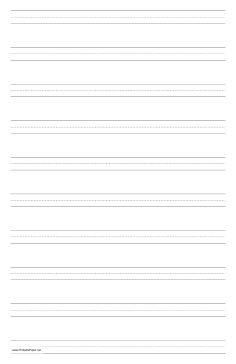 Penmanship Paper with ten lines per page on ledger-sized paper in portrait orientation Paper