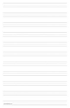 Penmanship Paper with eleven lines per page on ledger-sized paper in portrait orientation Paper