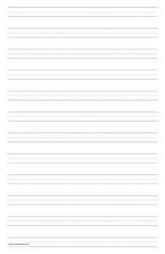 Penmanship Paper with twelve lines per page on ledger-sized paper in portrait orientation Paper