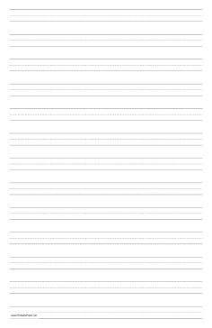 Penmanship Paper with thirteen lines per page on ledger-sized paper in portrait orientation Paper