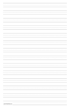 Penmanship Paper with fourteen lines per page on ledger-sized paper in portrait orientation Paper