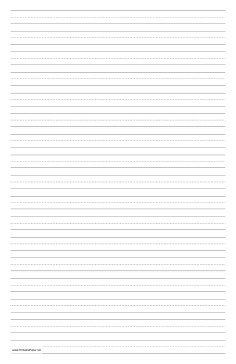 Penmanship Paper with seventeen lines per page on ledger-sized paper in portrait orientation Paper