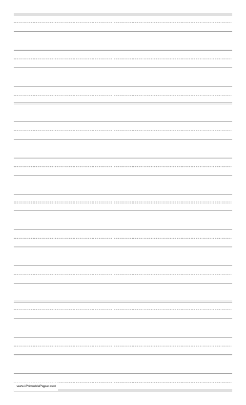 Penmanship Paper with eleven lines per page on legal-sized paper in portrait orientation Paper