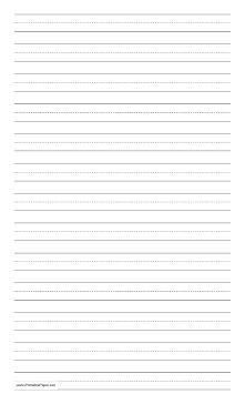 Penmanship Paper with thirteen lines per page on legal-sized paper in portrait orientation Paper