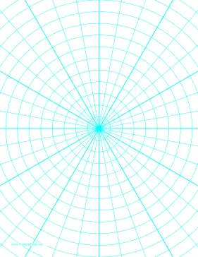 Polar Graph Paper with 10 degree angles and 1/2-inch radials on letter-sized paper Paper