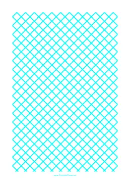 Graph Paper for Quilting with 1 Line per cm ruled diagonally Paper
