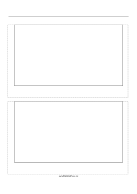 Storyboard with 1x2 grid of 16:9 (widescreen) screens on A4 paper Paper