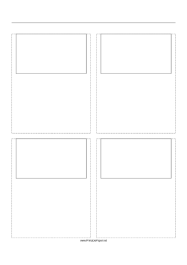 Storyboard with 2x2 grid of 16:9 (widescreen) screens on A4 paper Paper