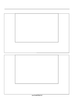 Storyboard with 1x2 grid of 3:2 (35mm photo) screens on A4 paper Paper