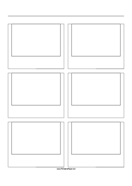 Storyboard with 2x3 grid of 3:2 (35mm photo) screens on A4 paper Paper