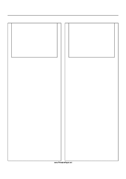 Storyboard with 2x1 grid of 4:3 (full screen) screens on A4 paper Paper