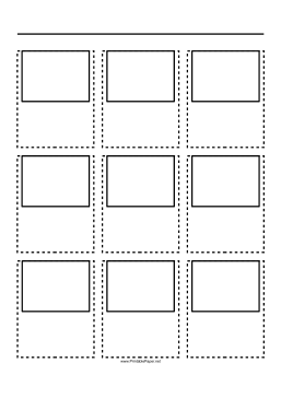 Storyboard with 3x3 grid of 4:3 (full screen) screens on A4 paper Paper
