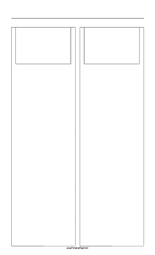 Storyboard with 2x1 grid of 3:2 (35mm photo) screens on legal paper Paper