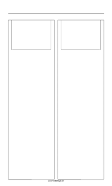 Storyboard with 2x1 grid of 4:3 (full screen) screens on legal paper Paper