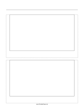 Storyboard with 1x2 grid of 16:9 (widescreen) screens on letter paper Paper
