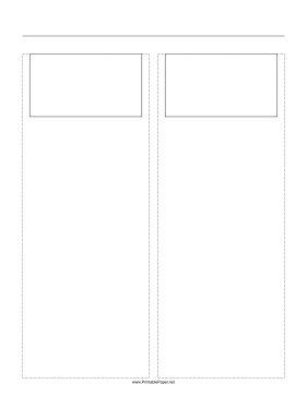 Storyboard with 2x1 grid of 16:9 (widescreen) screens on letter paper Paper